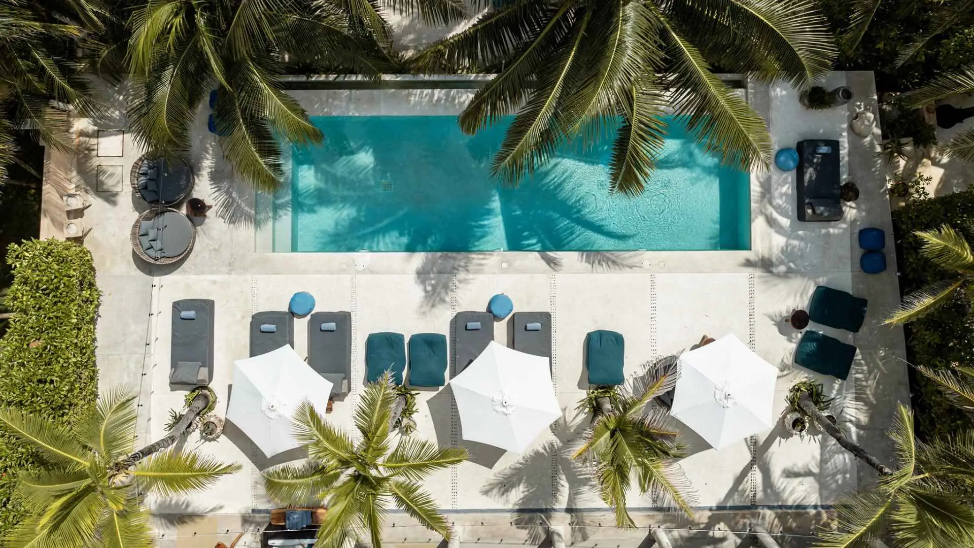 Aerial view of the Hacienda pool