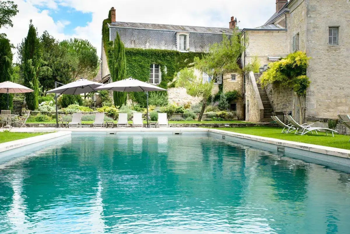 Pool and gardens at Château des Siècles